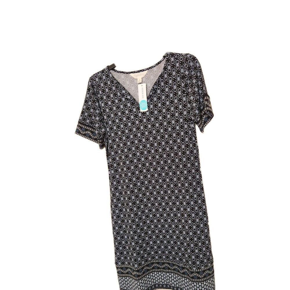 Magnolia Grace Shift Dress Small Petite Short Sleeve Stretch Relax Fit